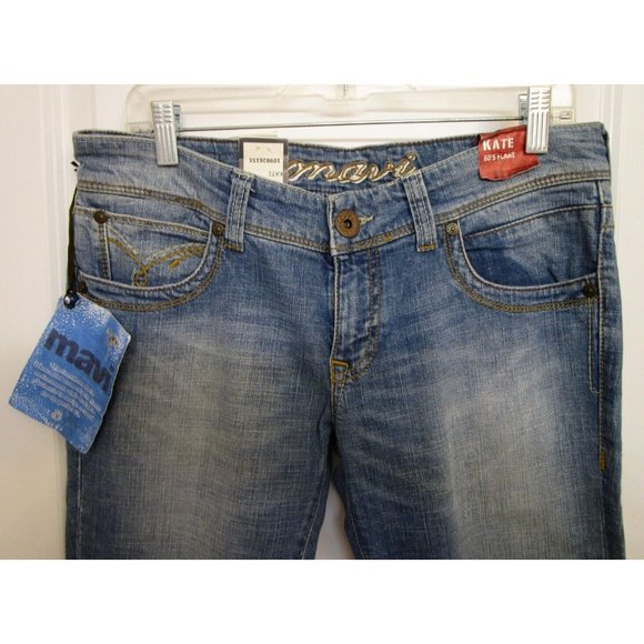 Mavi Kate Bellbottom Jeans 30/34 - Light Bohemian Star Denim 60's Flare NewWTags - Picture 2 of 7